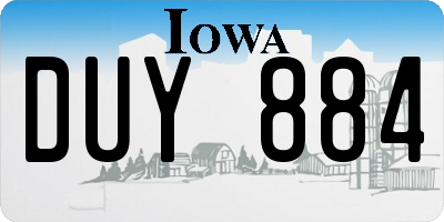 IA license plate DUY884