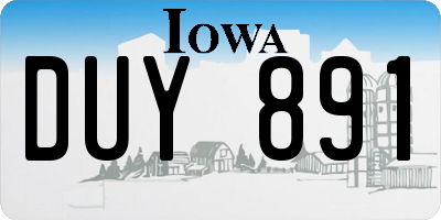 IA license plate DUY891