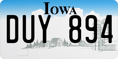IA license plate DUY894