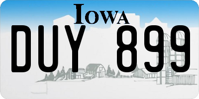 IA license plate DUY899