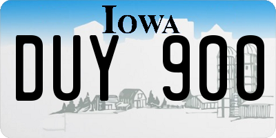 IA license plate DUY900