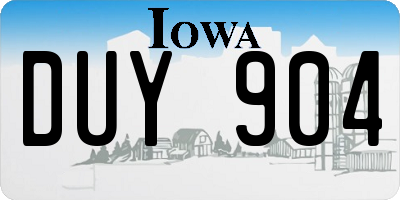 IA license plate DUY904