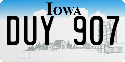 IA license plate DUY907