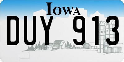 IA license plate DUY913