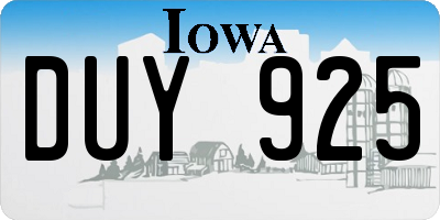 IA license plate DUY925