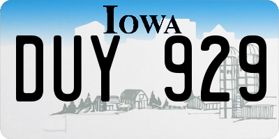 IA license plate DUY929