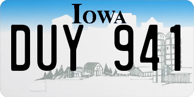 IA license plate DUY941
