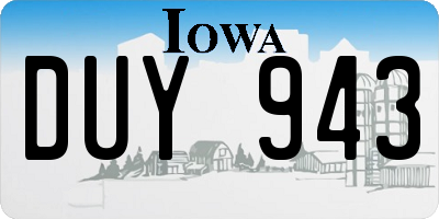 IA license plate DUY943