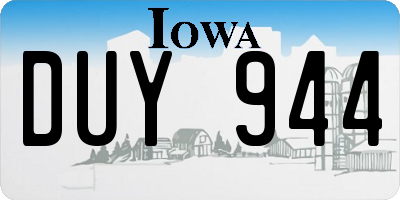 IA license plate DUY944