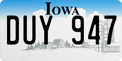 IA license plate DUY947