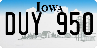 IA license plate DUY950