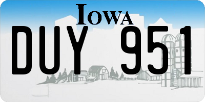 IA license plate DUY951