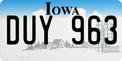 IA license plate DUY963