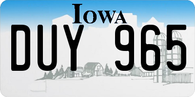 IA license plate DUY965