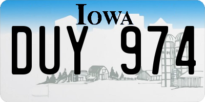 IA license plate DUY974