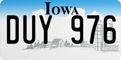 IA license plate DUY976