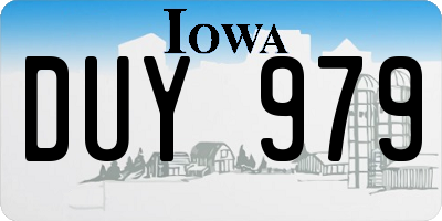 IA license plate DUY979
