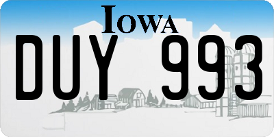 IA license plate DUY993