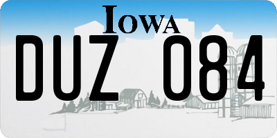 IA license plate DUZ084