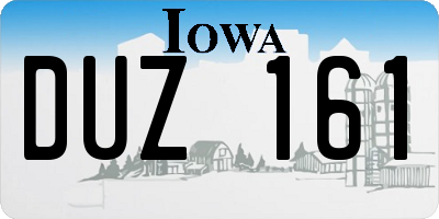 IA license plate DUZ161