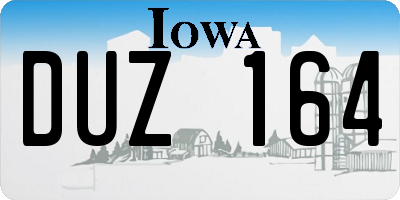 IA license plate DUZ164