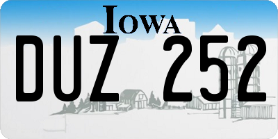 IA license plate DUZ252