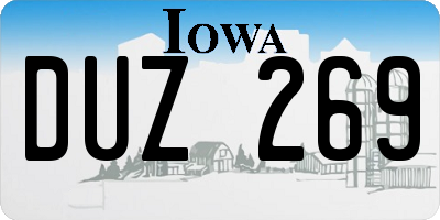 IA license plate DUZ269