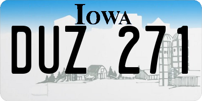 IA license plate DUZ271