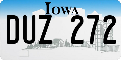 IA license plate DUZ272