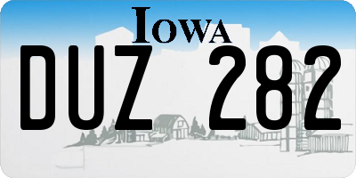 IA license plate DUZ282