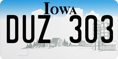 IA license plate DUZ303