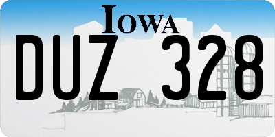 IA license plate DUZ328