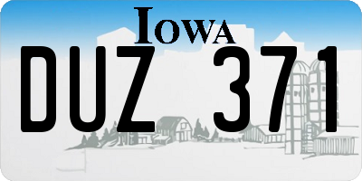 IA license plate DUZ371