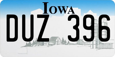 IA license plate DUZ396