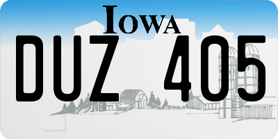 IA license plate DUZ405