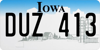 IA license plate DUZ413
