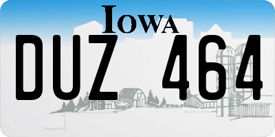 IA license plate DUZ464