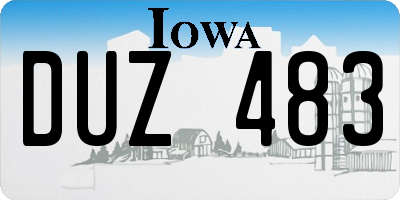 IA license plate DUZ483