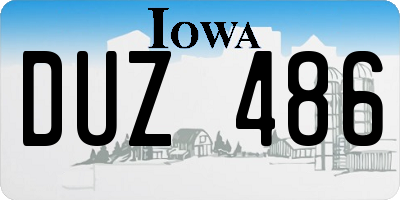 IA license plate DUZ486