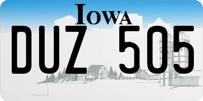 IA license plate DUZ505