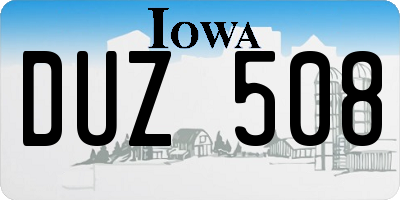 IA license plate DUZ508