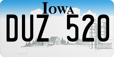 IA license plate DUZ520