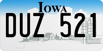 IA license plate DUZ521