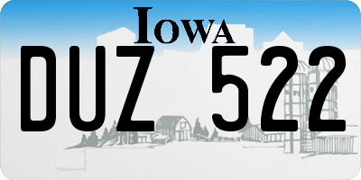 IA license plate DUZ522