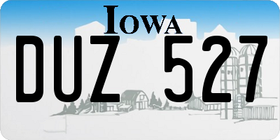 IA license plate DUZ527