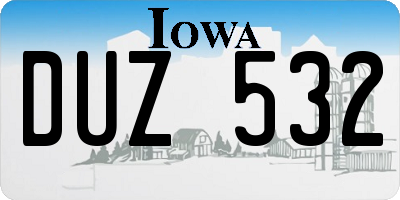 IA license plate DUZ532