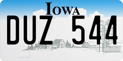 IA license plate DUZ544