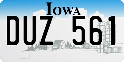 IA license plate DUZ561