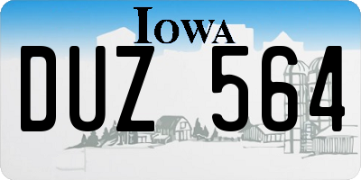IA license plate DUZ564