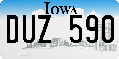 IA license plate DUZ590